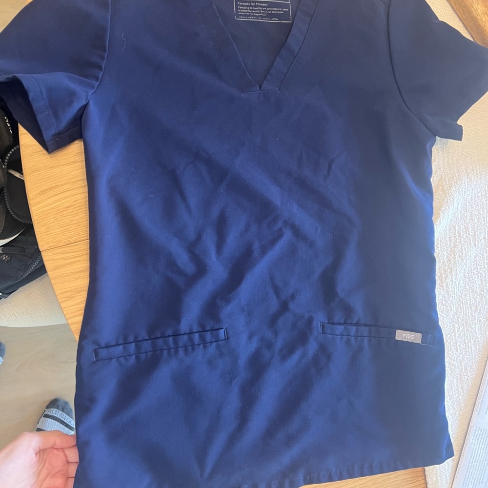 Figs Technical Collection Navy Blue Scrub Top XXS